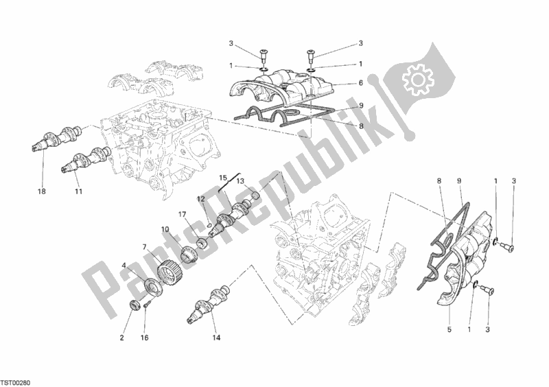 Toutes les pièces pour le Arbre à Cames du Ducati Superbike 1198 R USA 2010